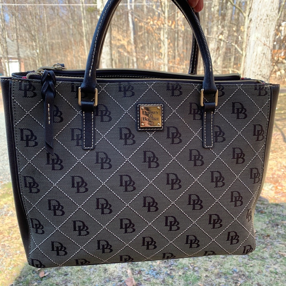 Authentic DOONEY & BOURKE Leather canvas ZIP SAtchel/Crosby - Picture 15 of 16